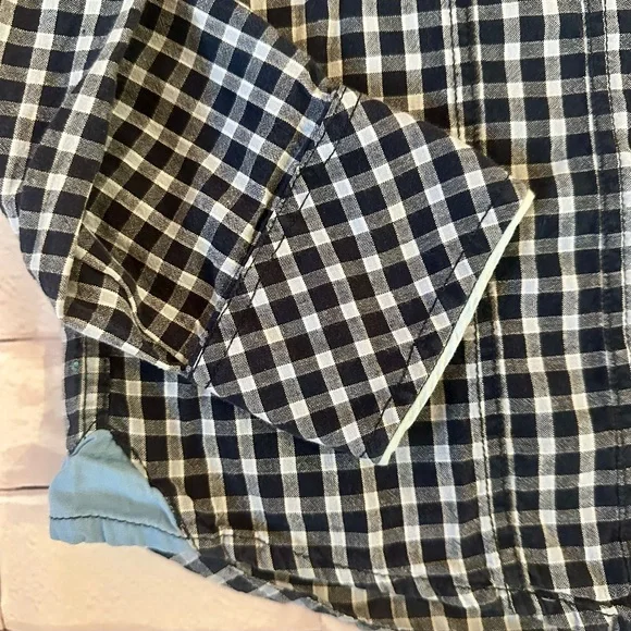 Ring of Fire Navy and White Plaid Shirt Size L - Picture 5 of 6